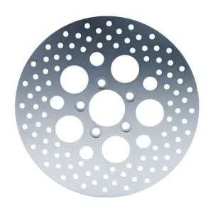 DOSS Zinc Plated Rear Drilled Brake Rotor For Harley Davidson 2000-2024 Softail, Dyna; 2000-2007 Touring; 2000-2010 XL Sportster (ARM329169)