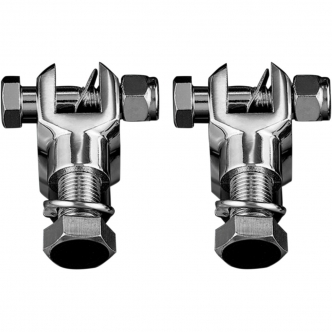 Kuryakyn Peg Mount Clevises With 1/2Inch - 20 Mount Bolts In Chrome Finish (Pair) (8015)
