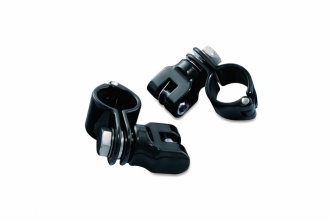 Kuryakyn Peg Mounts With 1-1/4 Inch Magnum Quick Clamps In Gloss Black Finish (Pair) (7572)