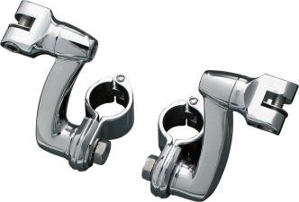 Kuryakyn Longhorn Offset Mounts With 1-1/4 Inch Magnum Quick Clamps In Chrome Finish (7986)