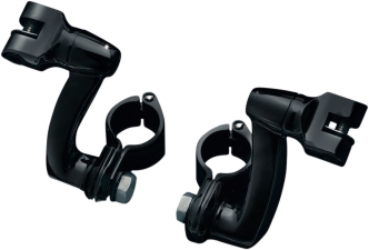 Kuryakyn Longhorn Offset Mounts With 1-1/4 Inch Magnum Quick Clamps In Gloss Black Finish (7571)