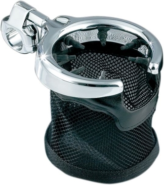 Kuryakyn Universal Mesh Basket Drink Holder For 1-1/4 Inch Bars In Chrome & Black Finish (1475)