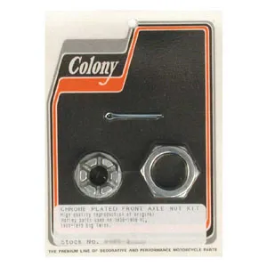 Colony Front Axle Nut Kit In Chrome For 1936-1945 B.T.; 1930-1936 B.T. SV (9405-3)
