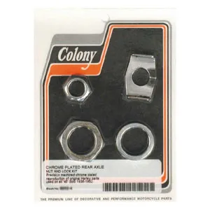 Colony Rear Axle Nut & Lock Nut Kit In Chrome For 1936-1952 45 Inch SV Solo Models (8832-4)