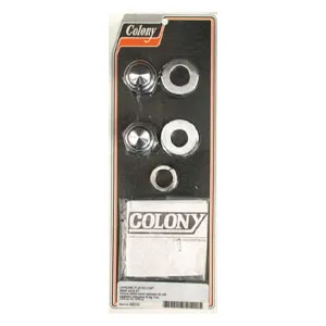 Colony Cap Style Rear Axle Nut & Washer Conversion Kit In Chrome For 1973-Up B.T.; 1979-Up XL (8607-6)