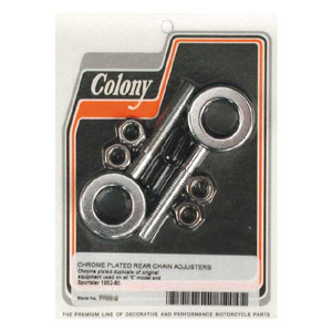 Colony OEM Style Axle Adjusters In Chrome For 1954-1978 XL Models (ARM883989)
