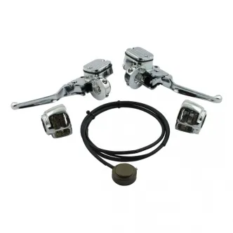 DOSS Handlebar Control Conversion Kit in Chrome Finish For 1996-2006 Softail, 1996-2005 Dyna (Single Disc Models Only) (ARM655009)