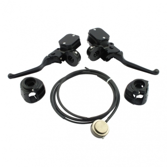 DOSS Handlebar Control Conversion Kit in Black Finish For 1996-2006 Softail, 1996-2005 Dyna (Single Disc Models Only) (ARM755009)