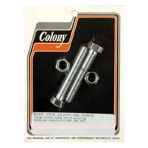 Colony Hex Axle Adjuster Bolts In Chrome For 1987-1994 Softail (8934-2)