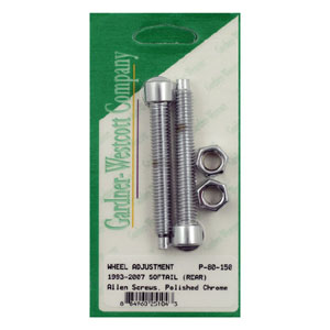 Gardner Westcott Axle Adjuster Bolts In Polished (Allen) For 2000-2007 Softail Models (ARM878579)