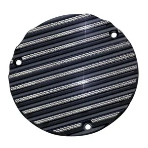 Covingtons Customs Black Derby Cover With Finned Design and Diamond Cut Finish For 70-98 B.T. (C1071-D)