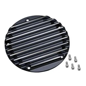 Covingtons Customs Black Derby Cover With Finned Design For 1999-2017 Dyna, 1999-2018 Softail (Excl. 2018 FLSB), 1999-2015 Touring & Trike Models (Excl. 2015 FLHTCUL, FLHTKL) (C1072-B)