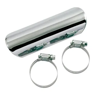 Paughco 6 Inch Long Straight Heat Shield in Chrome Finish For 1-3/4 Inch Exhaust Pipes (ARM946209)
