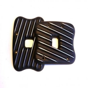 EMD Ribster Rocker Box Covers In Black Cut Finish For 86-03 XL (ARM218469)