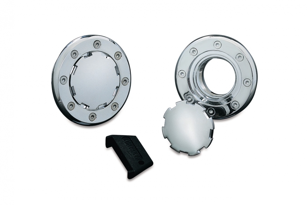 Kuryakyn Vented Flush Mount Gas Cap In Chrome Finish For Harley