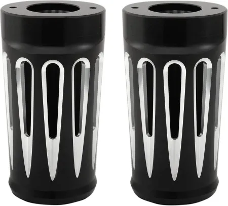 Arlen Ness Deep Cut Design Upper Fork Slider Covers In Black Finish For 2014-2023 Harley Davidson Touring Models (20-034)
