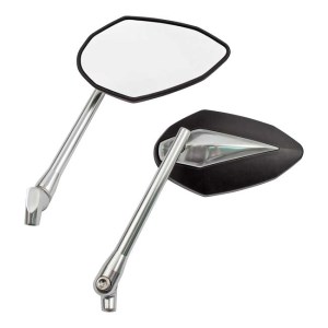 DOSS Double Deuce Mirror Set With Adjustable Stem (Black Head & Silver Aluminum Stem) (ARM857089)