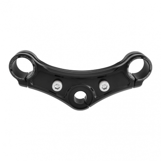 Roland Sands Top Triple Clamp In Gloss Black Finish With Riser Holes For 10-15 Sportster 48 (0208-2104-B)
