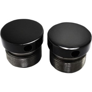 LA Choppers Flush-Mount Fork Caps In Gloss Black Powdercoat Finish For 87-94 FXR, 91-05 FXDL (Except 00-05 FXDX, FXDXT), 87-16 XL (Except 1200S) (39mm) (0404-0289)