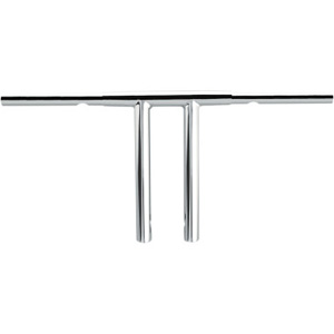 Wild 1 10 Inch Chubby Flatline Handlebars In Chrome Finish for 1982-2020 Harley Davidson Models (excl. 88-11 Springers) (WO566)