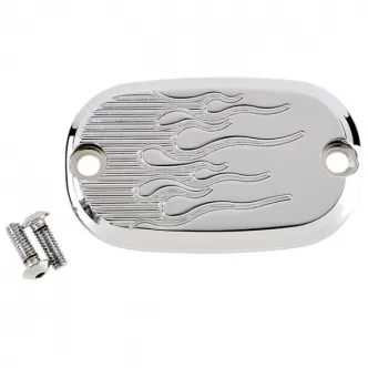 Joker Machine Flame Chrome Rear Master Cylinder Cover For 1999-2017 Harley Davidson Models (08-01F)