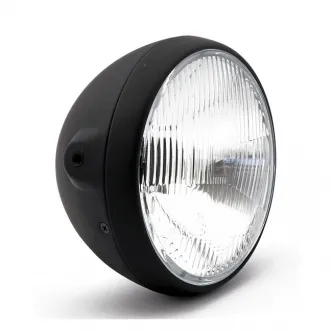DOSS 7 Inch British Style Headlamp In Black (Side-Mount) (ARM008349)