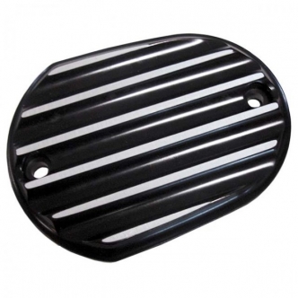 Joker Machine Finned Black Silver Sportster Front Master Cylinder Cover (10-380B)