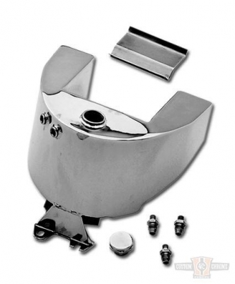 Santee Wrap-Around Center Fill Oil Tank Chrome For 58-64 Frames and 79-84 4-Speed Transmission, Side Fill (651265)