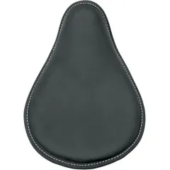 Drag Specialties Small Low Profile Spring Solo Seat, Black Leather With White Stitching (0806-0028)