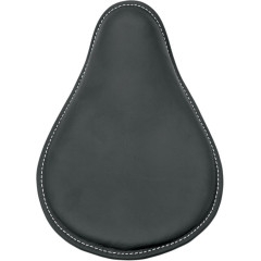 Drag Specialties Small Low Profile Spring Solo Seat, Black Vinyl With White Stitching (0806-0074)