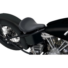 Drag Specialties Large Spring Solo Seat, Black Vinyl Smooth With Carpeted Bottom (0806-0047)