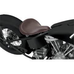 Drag Specialties Large Spring Solo Seat, Brown Leather With Perimeter Stitched (0806-0049)