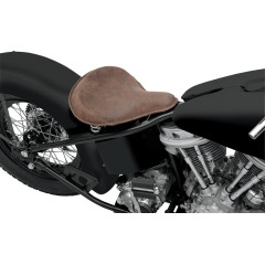 Drag Specialties Large Spring Solo Seat, Distressed Brown Leather With Perimeter Stitched (0806-0050)