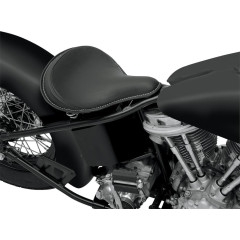 Drag Specialties Large Spring Solo Seat, Black Solar-Reflective Leather Smooth With Carpeted Bottom (0806-0052)