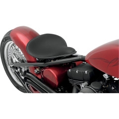 Drag Specialties Large Low Profile Spring Solo Seat, Black Solar-Reflective Leather With White Perimeter Stitched (0806-0055)