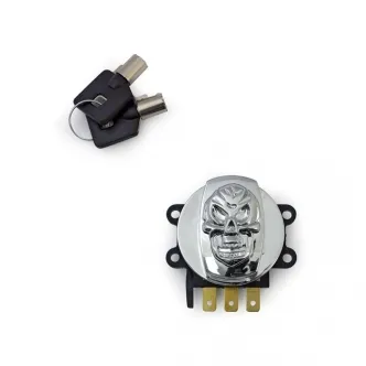 Doss Late Style Side Hinge Skull Ignition Switch In Chrome (27-025)