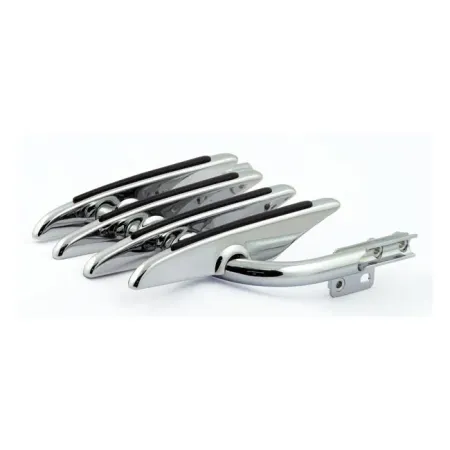 DOSS Chrome With Rubber Insets Bearclaw Luggage Rack For 06-08 FLHX Models (76788A)