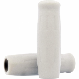 Lowbrow Customs Classic Grips In White For 1 Inch Handlebars (004090)