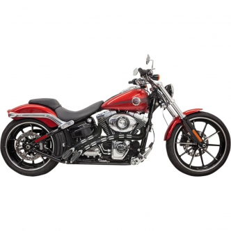 Bassani Exhaust Radial Sweepers in Chrome Finish With Black Slotted Heat Shields For 1986-2017 Softail & 1991-2017 Dyna Models (1SD2FB)