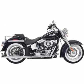 Bassani True Duals With Fishtail Mufflers in Chrome Finish For 2007-2017 Softail Models (1S46E-30)