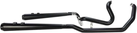 Bassani True Dual Down Under Exhaust System With Megaphone in Black Finish For 2009-2016 Touring Models (1F66RB)