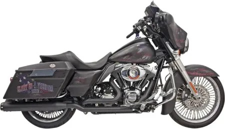 Bassani Exhaust System True Dual Down Under in Black Finish For 2009-2016 Touring Models (1F76RB)