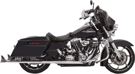 Bassani 36 Inch True Dual Fishtail Slip on Muffler Exhaust in Chrome Finish For 1995-2016 Touring Models (1F17E36)
