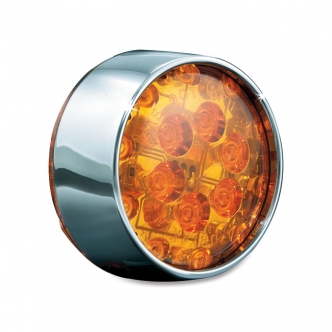 Kuryakyn ECE Compliant Bullet Style Amber L.E.D. Turn Signal Inserts With Amber Lens In Chrome Finish (5472)