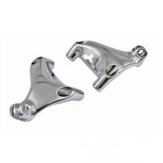Doss Passenger Footpeg Mount Bracket Set in Chrome Finish For 2004-2013 Sportster XL1200C/R/L/N & XL883/C/L/R & XL50 Models (ARM049059)