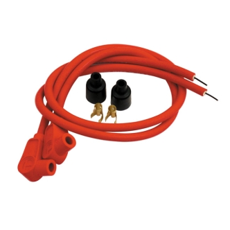 Taylor 8mm Spiro-Pro 90 Degree Spark Plug Wire Set in Red Finish For Universal Use With Pre-Twin Cam Style Coils (ARM228049)
