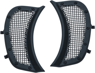 Kuryakyn Mesh Headlamp Vent Accents For Harley Davidson 2015-2023 Road Glide Motorcycles In Satin Black Finish Models (6519)