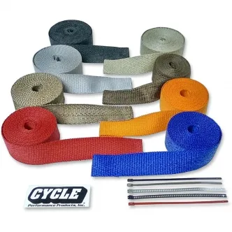 Cycle Performance Wrap Kit Exhaust 2 Inch x 25 With Tie Blue/Black Finish (CPP/9066B)