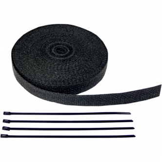 Cycle Performance Wrap Kit Exhaust 1 Inch x 50 With Tie Black/Black Finish (CPP/9044B)