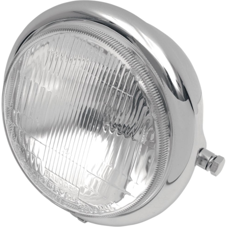 Drag Specialties Headlight 5.75 Inch in Plain Chrome Finish Side Mount 60/55W (20-6003HD-BXLB1)